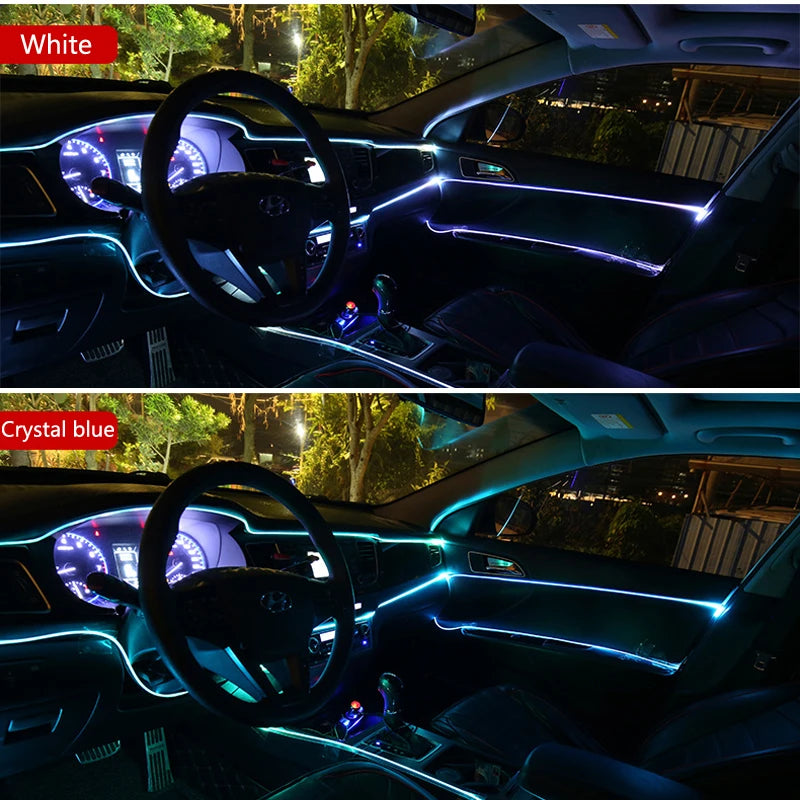 Car Interior Auto LED Strip EL Wire Neon Light For SEAT Leon 1 2 3 MK3 FR Cordoba Ibiza Arosa Alhambra Altea Exeo Formula Cupra