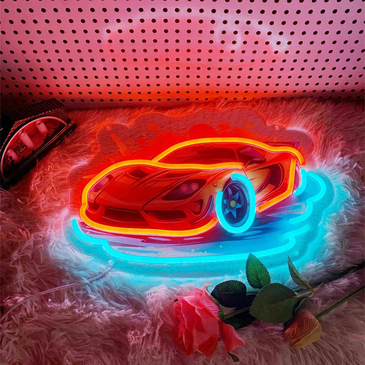 Cool Racing styling neon lights, apply to the bedroom, bar birthday party garage decoration to create a neon atmosphere