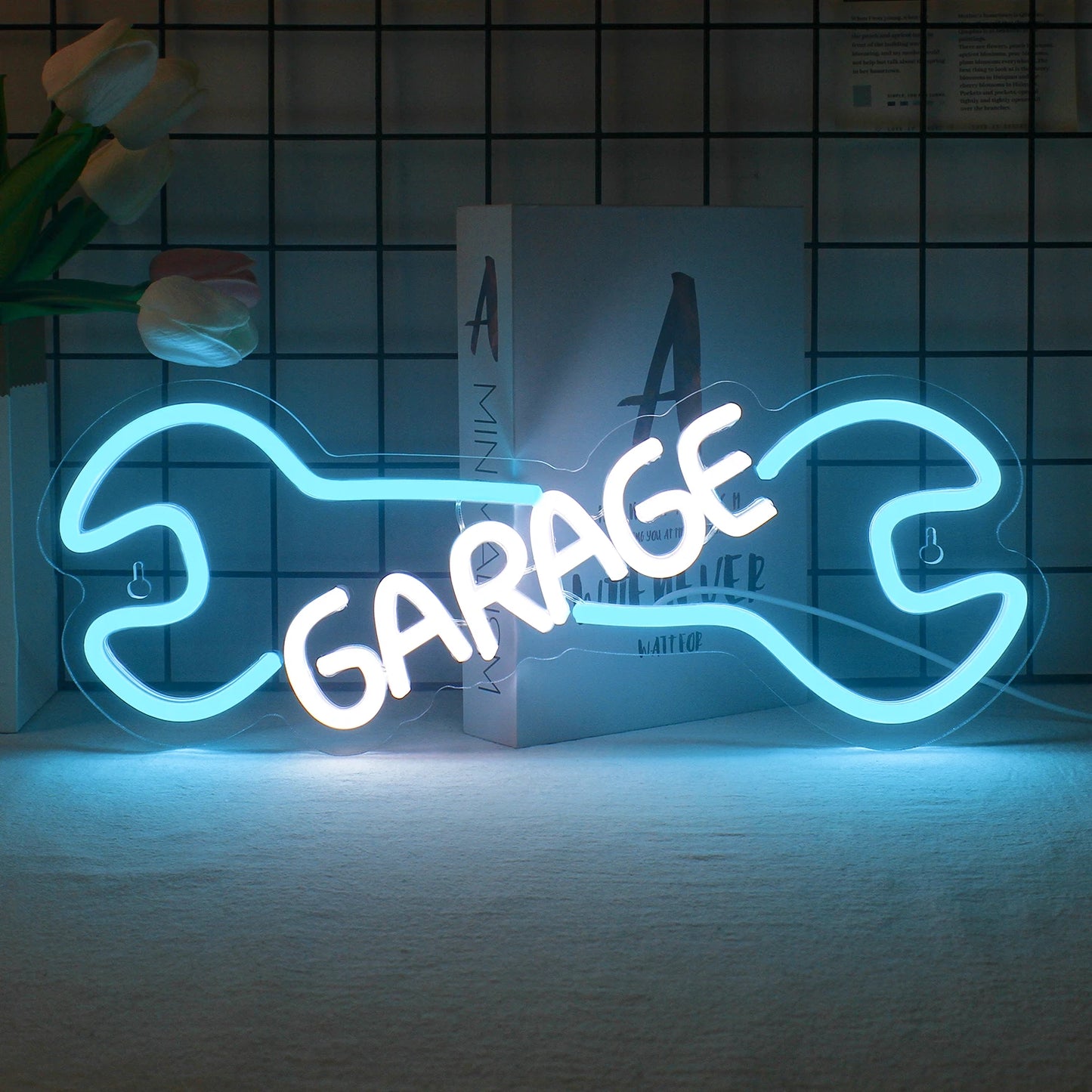 Car Garage Neon Signs Led Lights Check Engine Art Logo Room Decoration Auto Car Repair Shop USB Power Neon Light Up Sign Lamp